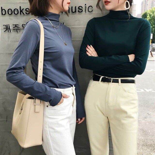Áo giữ nhiệt nữ thu đông cổ lọ dài tay vải cotton co giãn nhiều màu năng động trẻ trung | Lazada.vn Áo Giữ Nhiệt Nữ Thu Đông Cổ Lọ Dài Tay Vải Cotton Co Giãn Nhiều Màu Năng Động Trẻ Trung | Lazada.Vn