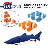 Usb 2.0 Silicone Cartoon Cute Animal Goldfish Shark Cle USB Flash Memory Pendrive Childrens Gift 8gb 4gb 16gb 32gb Pen Drive