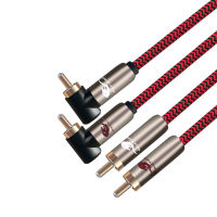 Audiophile 2 RCA to 2 RCA Audio Cable for AMP Speaker CD Straight to Angle RCA Gold Plating Braided Cable 1M 2M 3M 5M 8M 10M