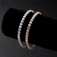 【CW】New CZ Crystal Pulsera Bangle Stretch Bling Single Row Rhinestones Bracelets for Women Elasticity Wedding Bridal Gift Jewelry