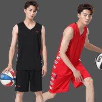 【Ready】? Ctomized basketb uforms for students summer s runng sports quick-dryg summer breathable suits mens red ice silk jersey