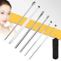 6Pcs Ear Wax Removal Curette Ear Cleaner Wax Removal Tool Set Stainless Steel Earpick Ear Cleaner Ear Cleanser Spoon Ear Care