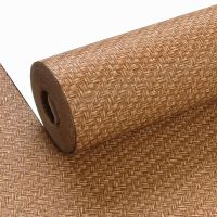 Japanese retro linen straw woven wallpaper pure color wallpaper simple modern living room bedroom warm