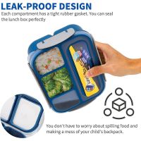 3 Pack Bento Box Lunch Box Kids, 1300ML 4 Compartment Lunch Box Containers,Leak Proof,Microwave/Dishwasher/Freezer SafeTH