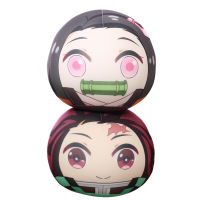 Cute Round Bolster Anime Kimetsu No Yaiba Kamado Nezuko Kamado Tanjirou Cos Demon Slayer Cosplay Accessory Sofa Pillow Cushion