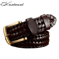 Fashion Braided Unisex belt genuine leather Women &amp; Mens Jeans Leather Belt Width 3.3CM Top Quality