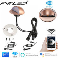 FVTLED WIFI LED Underground Light 35mm Half Moon Garden IP65 Waterproof Pathway Lighting Wall Sconce Lamp For Alexa Home