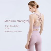 Lulu Fr-sp high-strength shock-absorbing Pilates yoga bra with crossed back gathers in sports bra 6144.