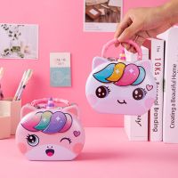 Unicorn Money Save Box Children Toy Survival Handbag Portable Coin Bank Cute Piggy Bank Anti-fall Piggy Bank Creative with Lock