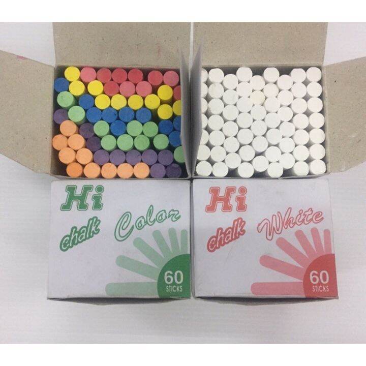 ลด สุดคุ้ม สุดคุ้ม Hi Chalk ชอล์กเขียนกระดาน (60แท่ง) ชอล์กสี/ชอล์กขาว