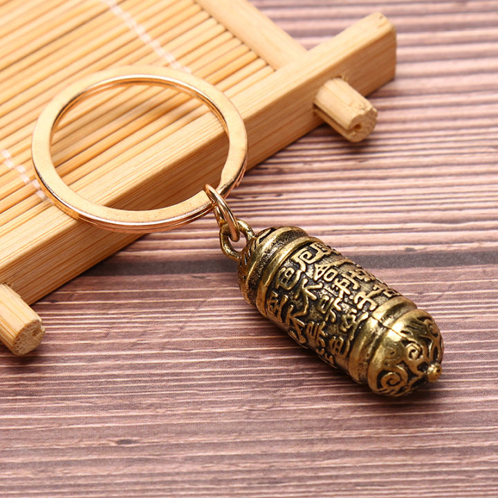 m-amp-h-hollow-brass-sutra-cylinder-pendant-keychain-pill-box-container-bottle-keychains