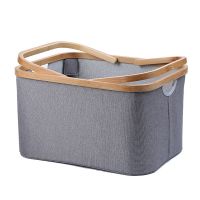 Laundry Basket with Handle,Waterproof Foldable Laundry Basket with Lid Large Bamboo for Dirty Clothes/Toy/Debris