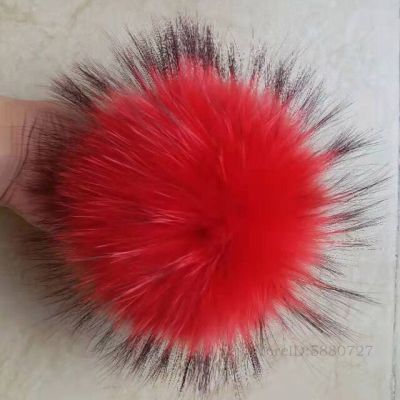 100% Pompoms ขนสัตว์จริงจิ้งจอกฟูขนลูกปอมปอม DIY แรคคูนธรรมชาติอุปกรณ์เสริมสำหรับผ้าพันคอกระเป๋ามีหมวกรองเท้า13-14ซม.