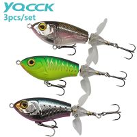 【hot】♠ YQCCK 3pcs/Set 80mm 16g Propeller Soft Spinning Tail Floating Hard Lures Bass Artificial Bait Topwater Fishing Tackle