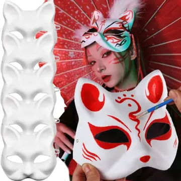 Japanese Cat Mask - Black and White