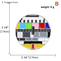 E Suggestione เข็มกลัดติดปกทีวีแบบวินเทจไม่มีสัญญาณในยุค80เข็มกลัดสายรุ้งหลากสีป้ายเครื่องประดับแฟชั่นที่กำหนดเองของขวัญที่ระลึก