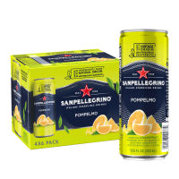 San Pellegrino Fruit Beverage Pompelmo 330ml น้ำผลไม้อัดแก๊สธรรมชาติ รสส้มโอ ขนาด 330ml 4 กระป๋อง