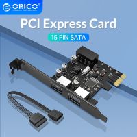 ORICO PCI Express การ์ดขยาย USB 3.0 PCI 2พอร์ต15พิน SATA ไปยังพอร์ต4พินใหญ่ความเร็ว5 Gbps สำหรับส่วนประกอบคอมพิวเตอร์