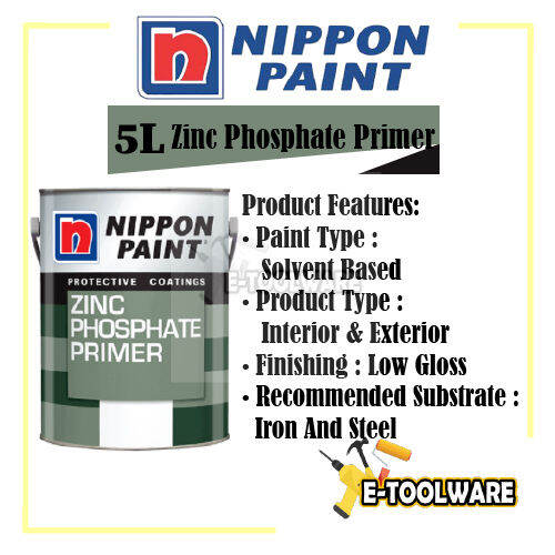 5L Nippon Paint Zinc Primer Chromate Phosphate Grey Green Color Lazada