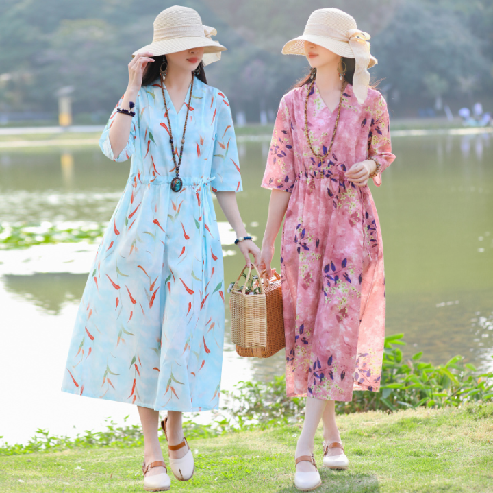 FairyTaill Đầm Maxi Mỏng Đầm Nữ Cổ Điển Phong Cách Hàn Quốc Vải ...