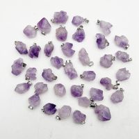 Fashion new good quality Natural amethysts stone pendants for jewelry making charms Irregular accessories 36pc free shipping