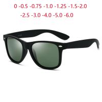 Vintage Rivets Polarized Sunglasses Men Women Minus Lens Driver Square Prescription Sunglasses 0 -0.5 -0.75 -1.0 To -6.0