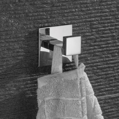 No Screw Need Modern 304 Stainless Steel Self Adhesive Bathroom Square Towel Hook Coat Hat Door Hook Hanger Bathroom Accessories