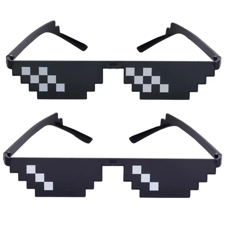 Magik Thug Life Glasses Sunglasses MLG Shades Eyewear 8 Bit Pixel Unisex  Meme Cool Mosaic Glasses Party Glasses (3 Pack(Square+3Grid+6Grid)) 