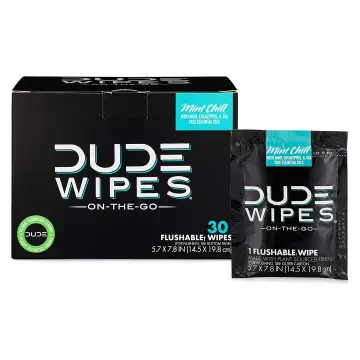 Dude Shower Body Wipes Unscented Naturally Soothing Aloe and Hypoallergenic