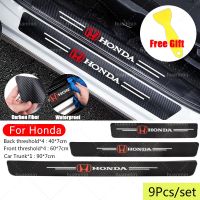 Hot New Honda 9Pcs Car Door Sill Protector Carbon Fiber Stickers, Styling Car Door Strip For CRV VEZEL City Civic Jazz BRV zhi