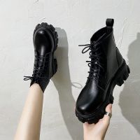 COD dsdgfhgfsdsss 35-43 big size womens shoes 41 thick Martin boots female spring autumn increased small boots British Knight boots 42