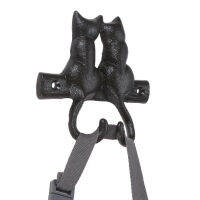 Double Cats Cast Iron Hook Wall Housekeeper Hanger BagTowelClothesCoat Crafted Home Garden Outdoor Bathroom Kitchen