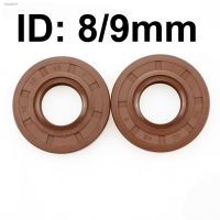 ✖ 2PCS ID 8/9 MM Oil Seal Skeleton Brown Fluoro FKM Fluorine Rubber Hydrauli Spring U Lip TC Ring Gasket 8x14x4 8x14x5