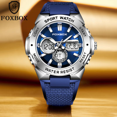 2023 FOX Sport Watches For Men Strong Luminous Dual Display Waterproof Quartz Silicone Strap Wrist Watch Relogio Masculino