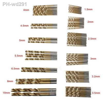 Big Deal 50Pcs Titanium Coated High Speed Steel Drill Bit Set Tool 1/1.5/2/2.5/3mm for DIY Home and General Building/Engineering