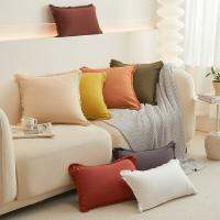 Solid Cotton Plain Pure Colors Pillowcase Tasselled Fluffy Edges Cozy Cushion Cover 30X50/45X45/50X50CM Sofa Waist Pillows Decor