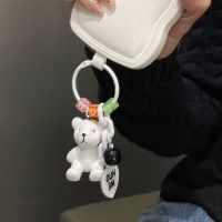 Cute 3D Doll Bear Pendant Phone Chain For iphone 14 13 11 X Girl Universal Anti-Lost Hanging Finger Ring Keychain For Phone Case