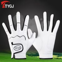 ◈☏ TTYGJ 1 Pcs Men 39;s Sheepskin Left Hand Golf Glove Micro Soft Fiber Breathable Mens Golf Gloves Sports Gloves White Color 골프 장갑