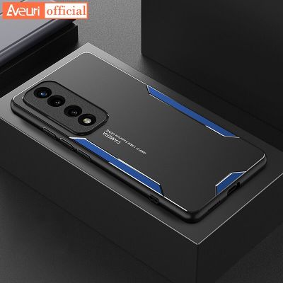 กล่องโลหะอลูมิเนียมแฟชั่นที่สร้างสรรค์สำหรับ Honor 70 Pro Plus เคสโทรศัพท์ป้องกันทุกสัดส่วนผิวด้านซิลิโคนสำหรับ Honor 50 SE 60 Pro 50 Lite