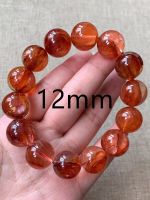 สร้อยข้อมือหินอัญมณีธรรมชาติสีแดง Limonite ลูกปัดทรงกลมอัญมณีสำหรับผู้หญิงและผู้ชายเครื่องประดับ10มม. 11มม. 12มม. 14มม. AAAA