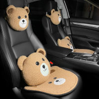 Car Bear Pig Headrest Neck Protector Waist Pillow Car Interior Accessories Cartoon Cute Seat Belt Cover Car Pillows