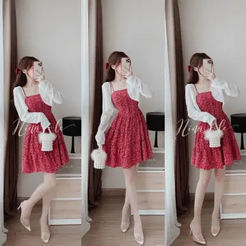 Váy liền trắng tiểu thư tay bồng học sinh 2020  Shopee Việt Nam