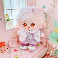 20cm Cute Doll Accessories Purple White Flower Romper Coat Headwear Shoes Clothes Set Taeyeon Yoona Winter Rose Gift