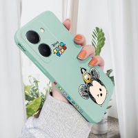 เคสโทรศัพท์เคส Hp สำหรับ VIVO Y27 5G เคสโทรศัพท์ดีไซน์ลายการ์ตูนน่ารักมิกกี้เมาส์ขอบสี่เหลี่ยมปลอกซิลิโคนน้ำคลุมทั้งหมดเคสป้องกันกล้อง