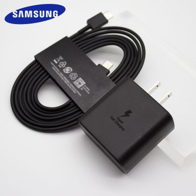 For Samsung Super Fast Charger 45W Quick Charging Power Adapter US Plug For Galaxy S23 S22 S21 Ultra Dual Type C USB Data Cable