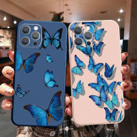 สำหรับ OPPO Reno6 Z 5กรัม Reno 5 Pro 4 4กรัม3 Reno2 Z F ที่สวยงามสีฟ้าผีเสื้อกล้องเลนส์คุ้มครองตารางขอบปกเต็มเลนเคส