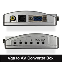 VGA ไปยังทีวี AV RCA สัญญาณคอมโพสิตอะแดปเตอร์แปลงวิดีโอกล่องสวิทช์พีซีไปยังทีวี AV Monitor คอมโพสิตสำหรับคอมพิวเตอร์แล็ปท็อปพีซี