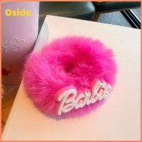 OSIDE ตุ๊กตาผ้าพลัฌ ตุ๊กตาบาร์บี้ scrunchie สีทึบทึบ แฟชั่นสำหรับผู้หญิง เชือกรัดผม ที่มัดผม หางม้าหางม้า ยางรัดผม สำหรับผู้หญิง