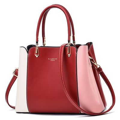 Female bag 2021 new fashionable color matching handbag high-capacity temperament shu womens shoulder inclined shoulder bag