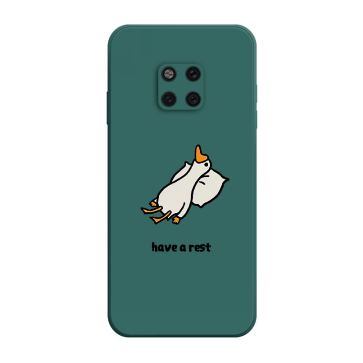 เคส-huawei-mate-20-pro-case-เคสการ์ตูนน่ารักเป็ดเคสซิลิโคนเหลว-flocking-ฝาครอบโทรศัพท์ป้องกัน-เคสโทรศัพท์